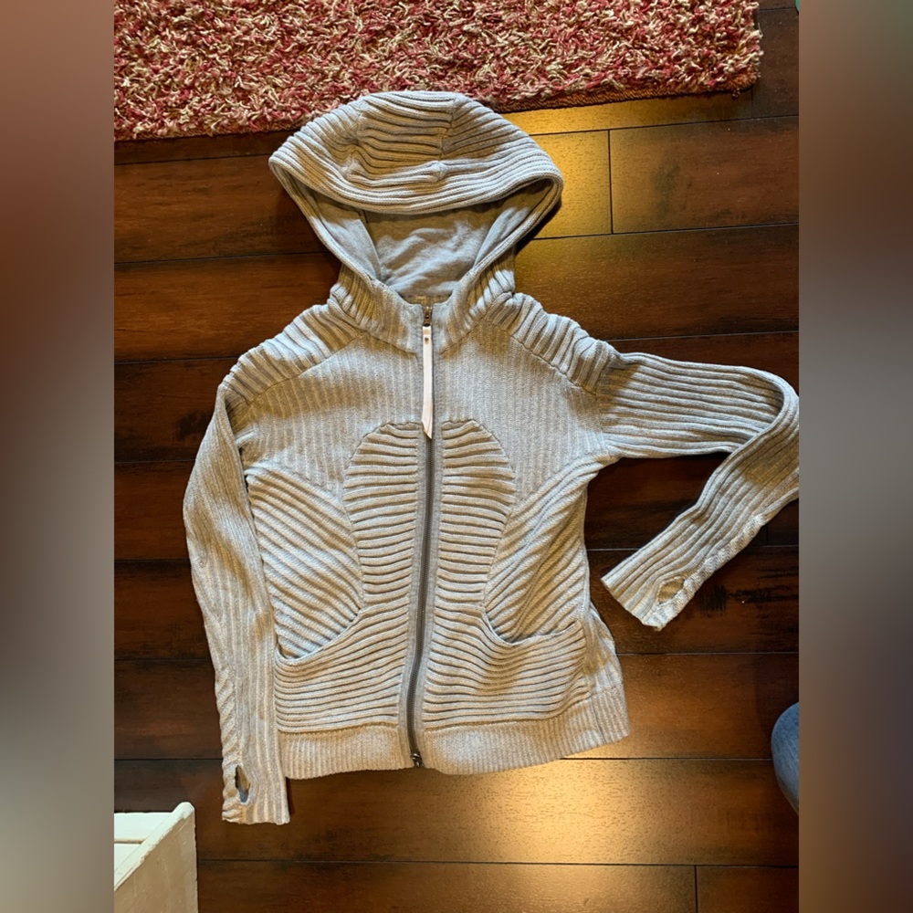 Knit cozy zip up.